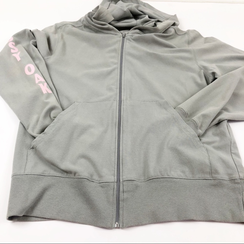 Mossy Oak Full Zip Hoodie Jacket Gray Pink Medium - Picture 7 of 8
